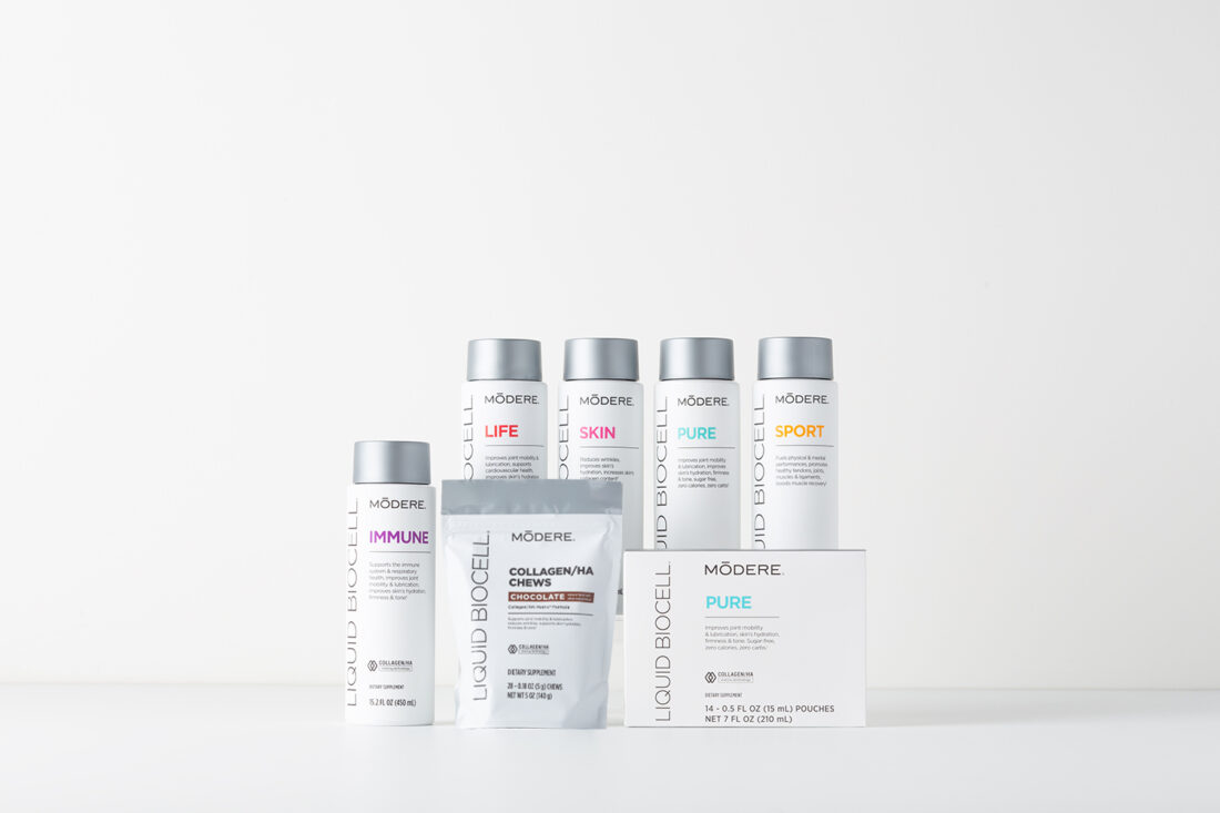 A product shot of the Modere Liquid BioCell product line