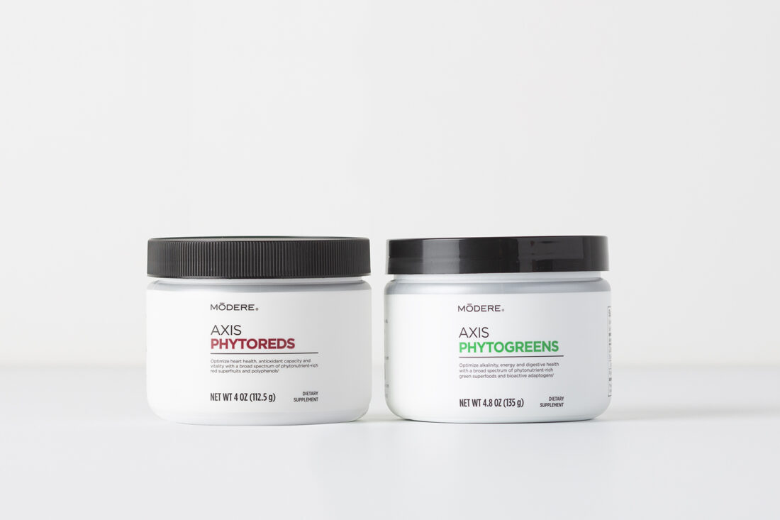 Modere Axis PhytoReds and Modere Axis PhytoGolds side by side.